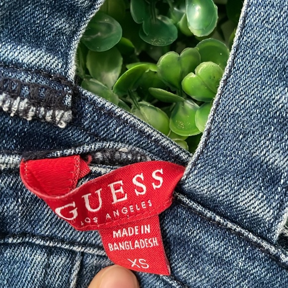 Denim Cropped Tank Top with Ruched Elastic - Picture 3 of 7